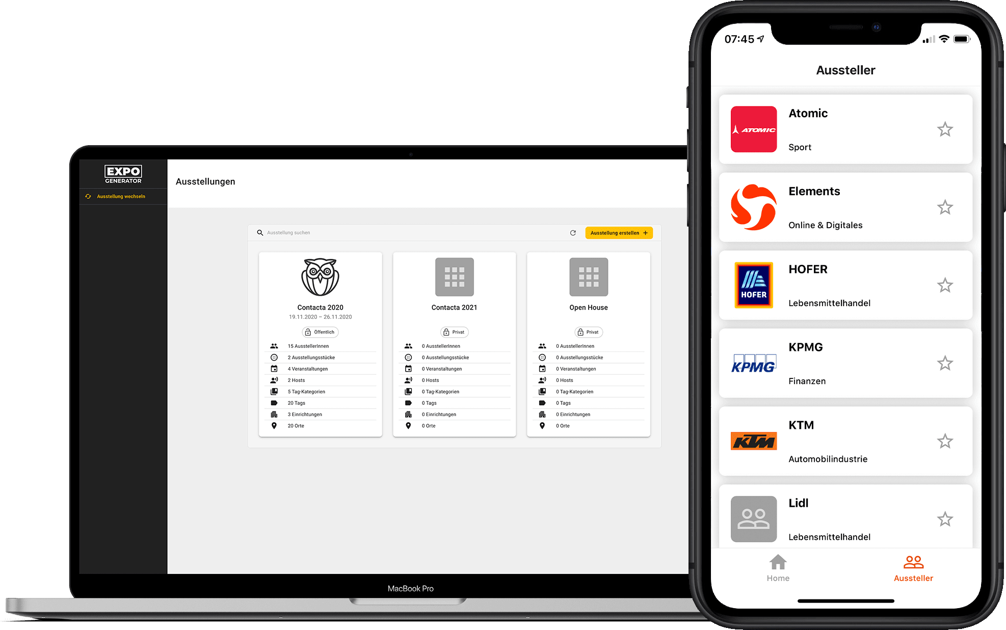 Expo Generator Verwaltungssystem und App
