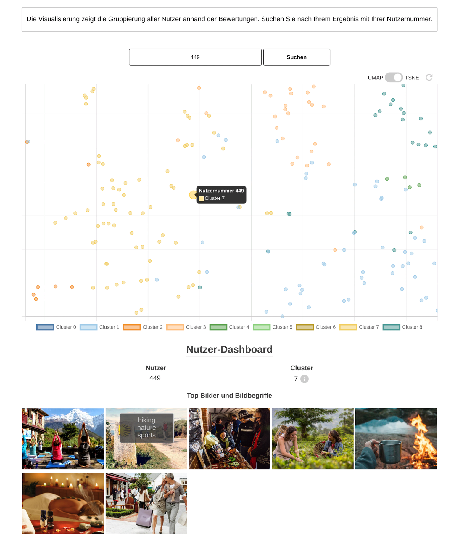 Visualisierung der User Cluster